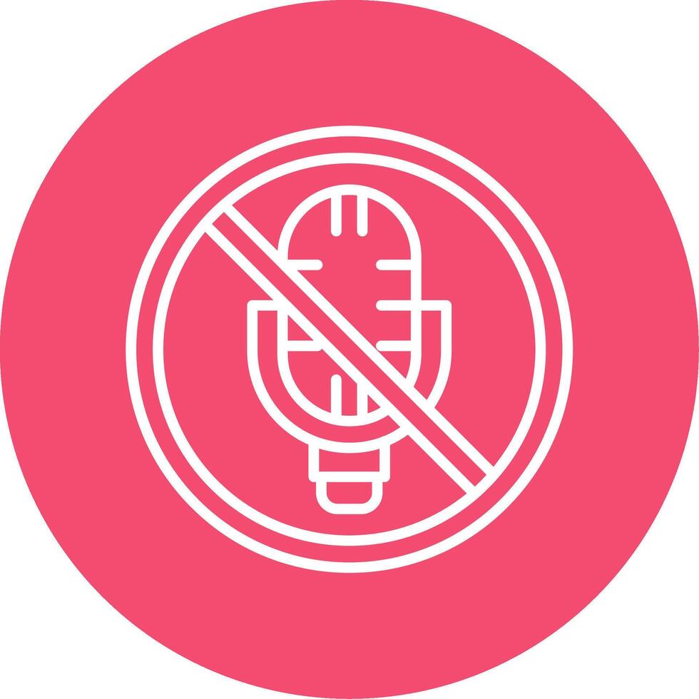 No Microphone Multi Color Circle Icon vector