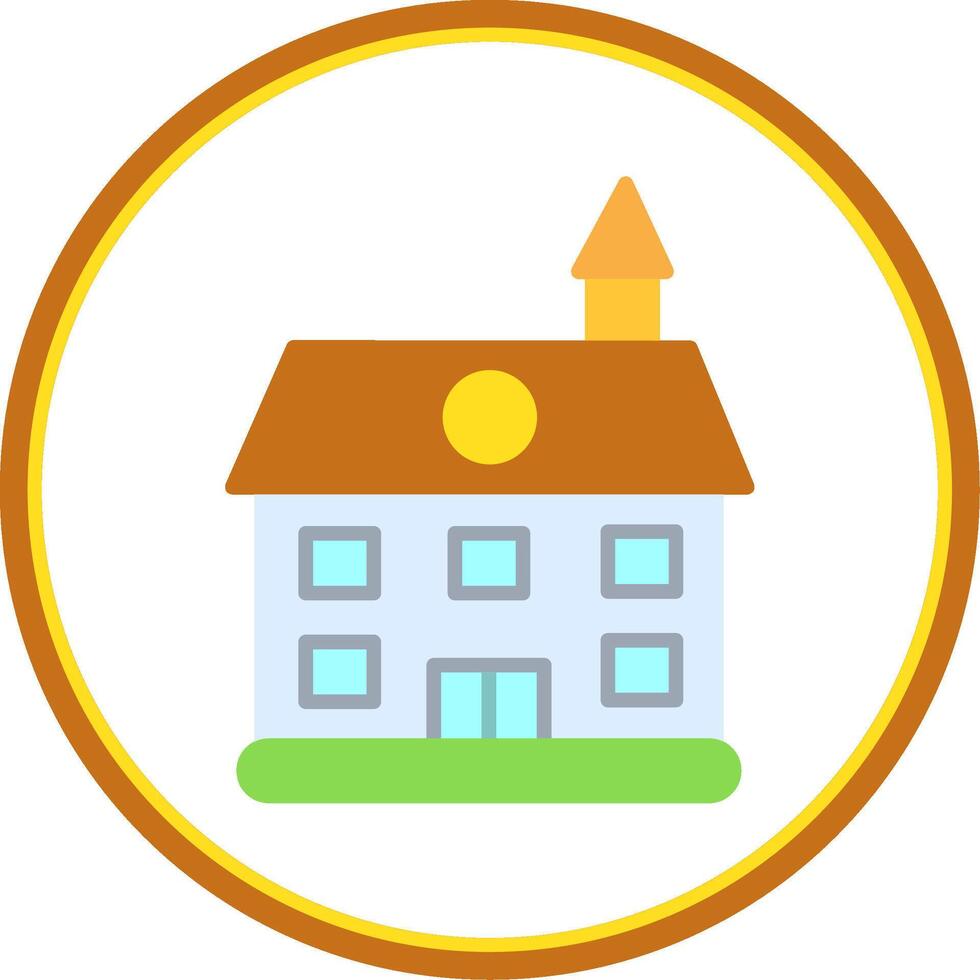 Private Guest House Flat Circle Icon vector