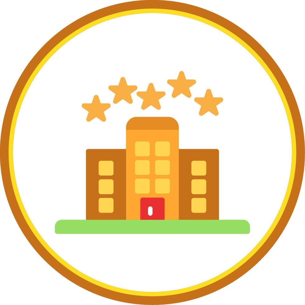 5 Stars Hotel Flat Circle Icon vector