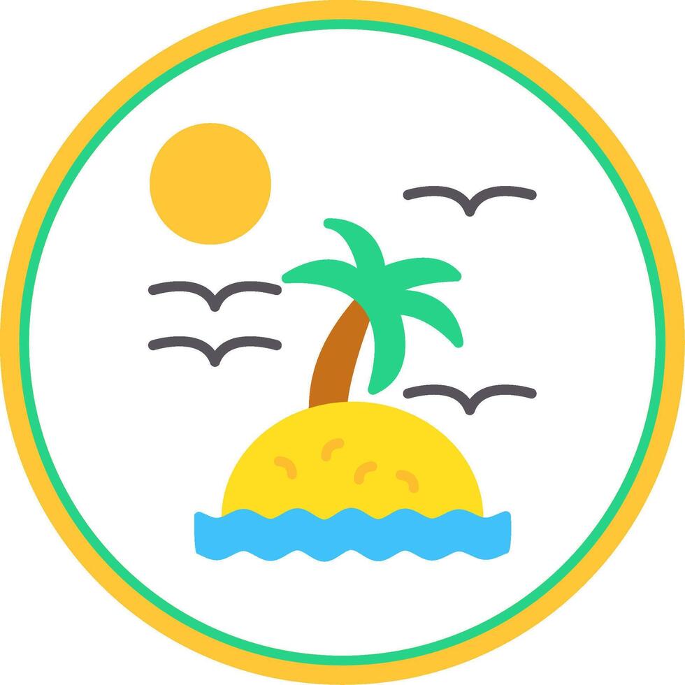 Island Flat Circle Icon vector