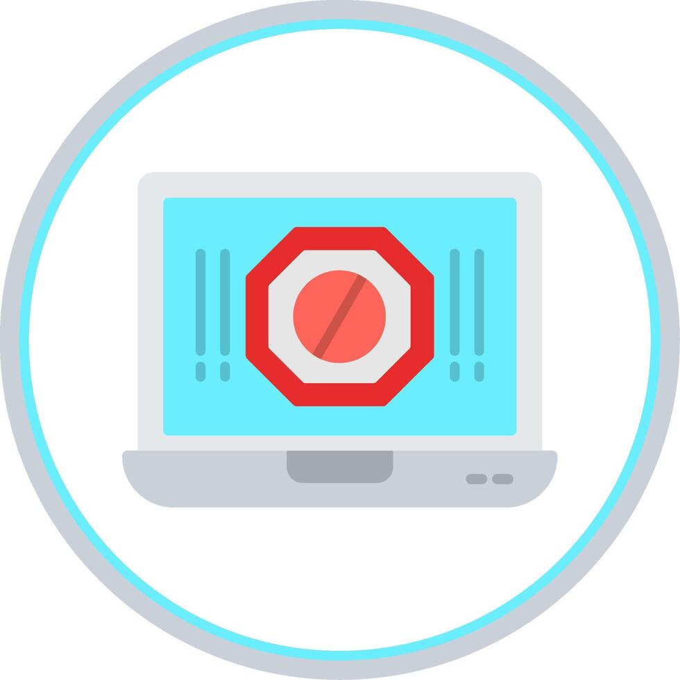 Ad Blocker Flat Circle Icon vector