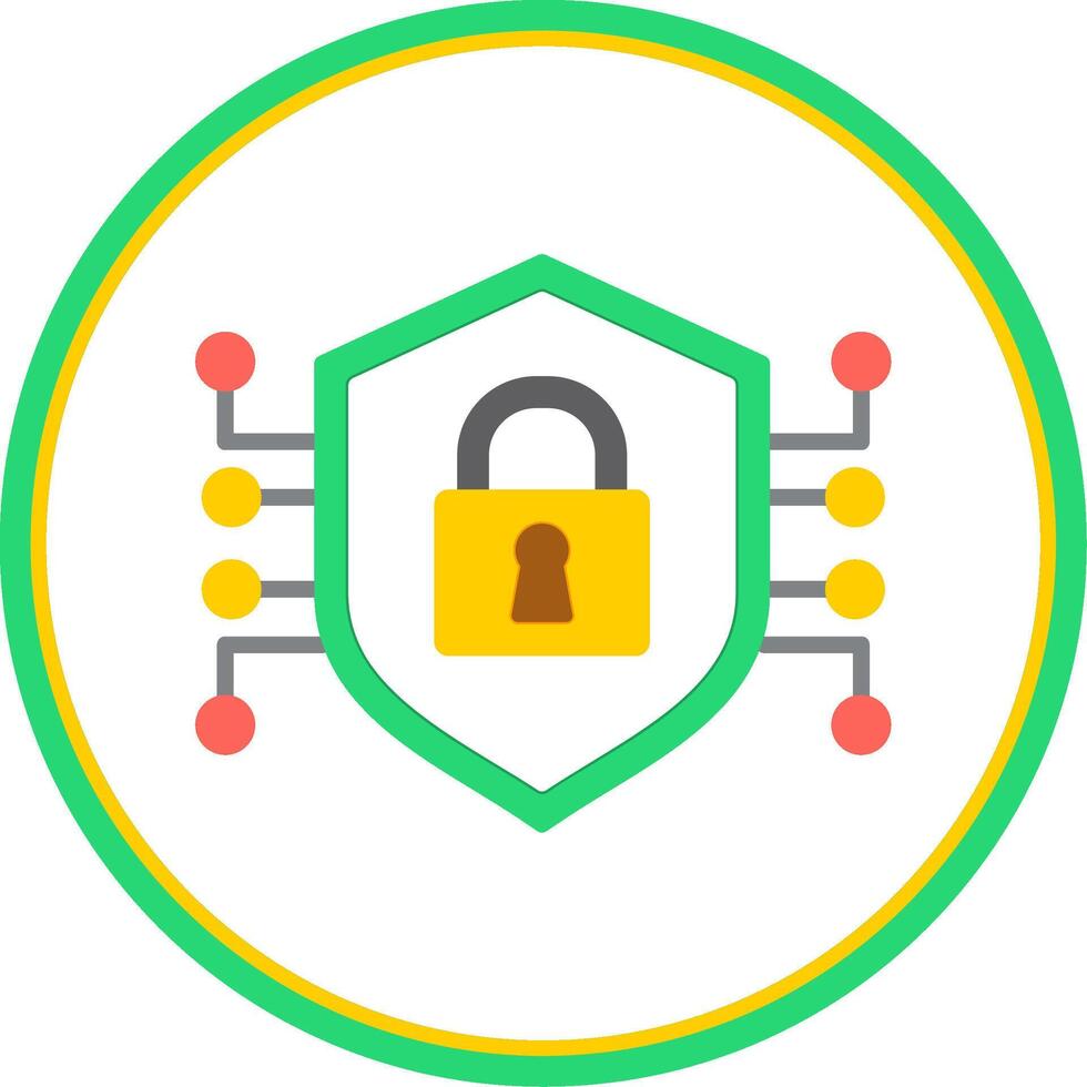 Encrypted Flat Circle Icon vector