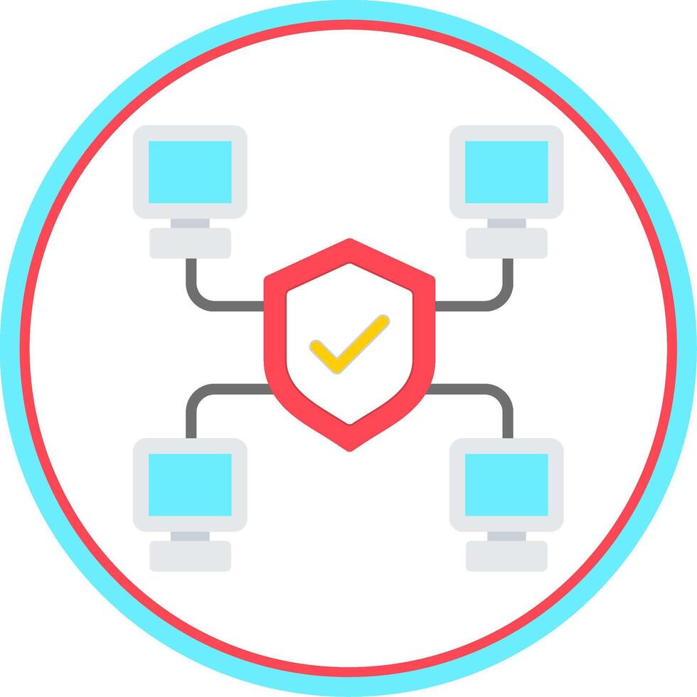 Network Flat Circle Icon vector