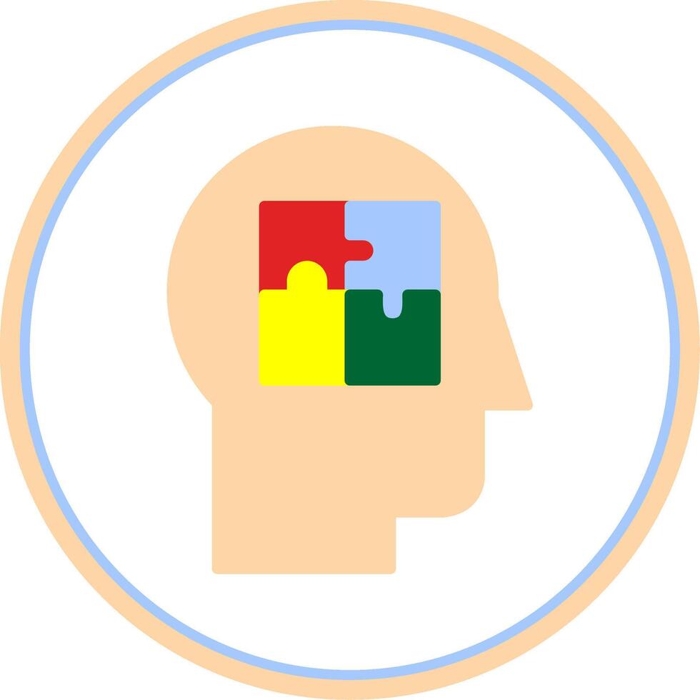 Psychiatry Flat Circle Icon vector