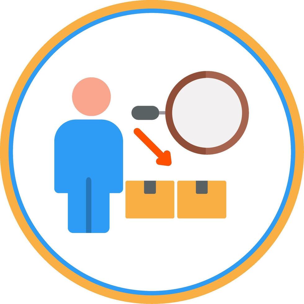 Product Supervision Flat Circle Icon vector