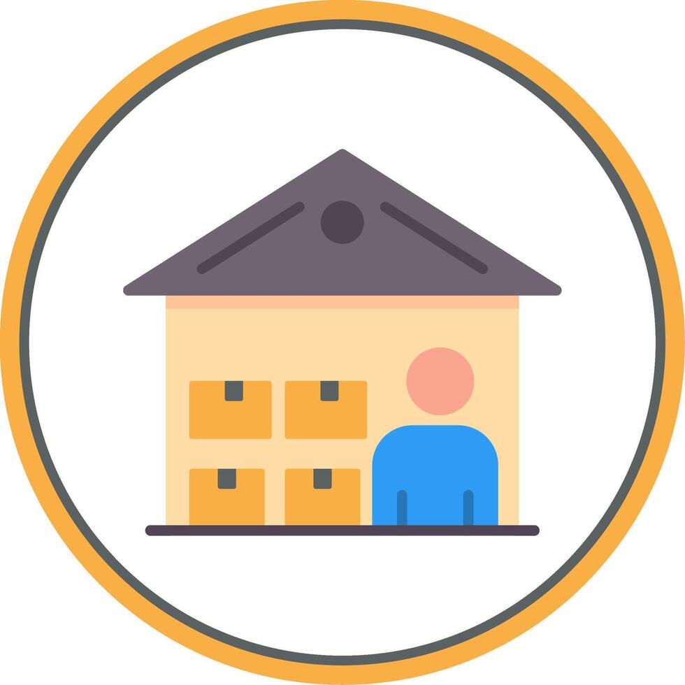 Warehouse Manager Flat Circle Icon vector