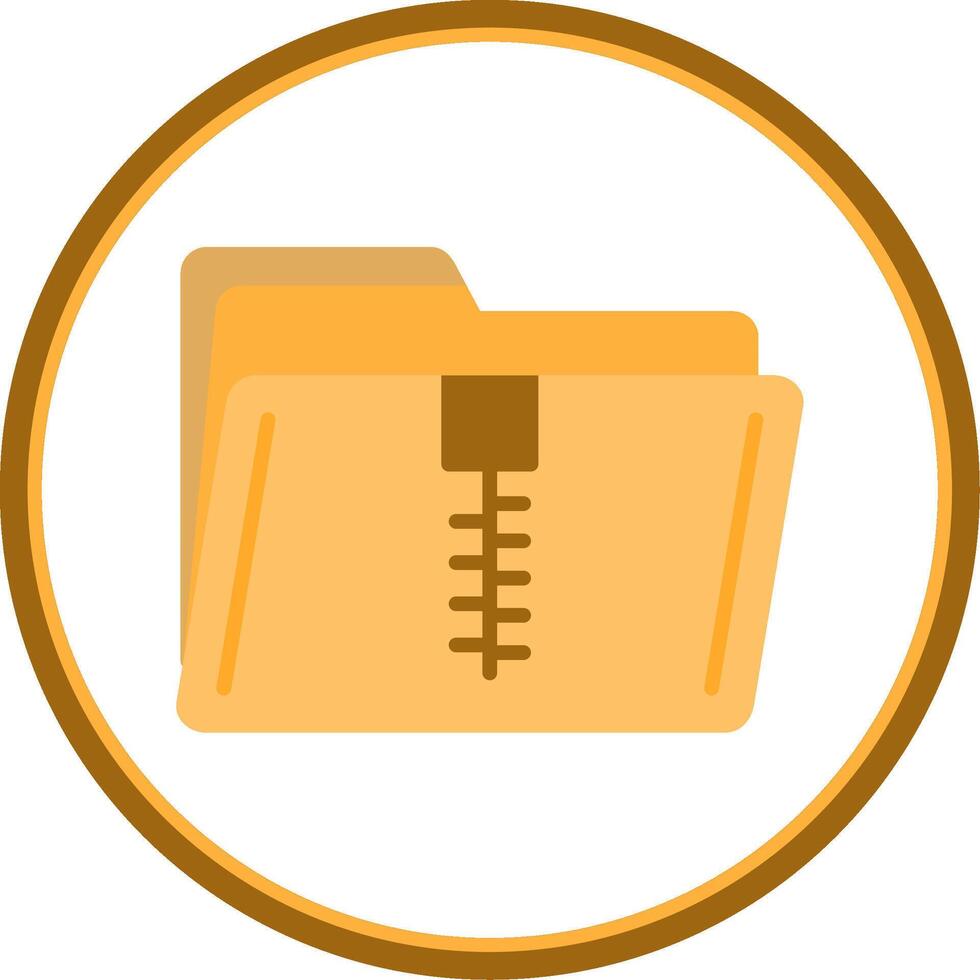 Zip Folder Flat Circle Icon vector