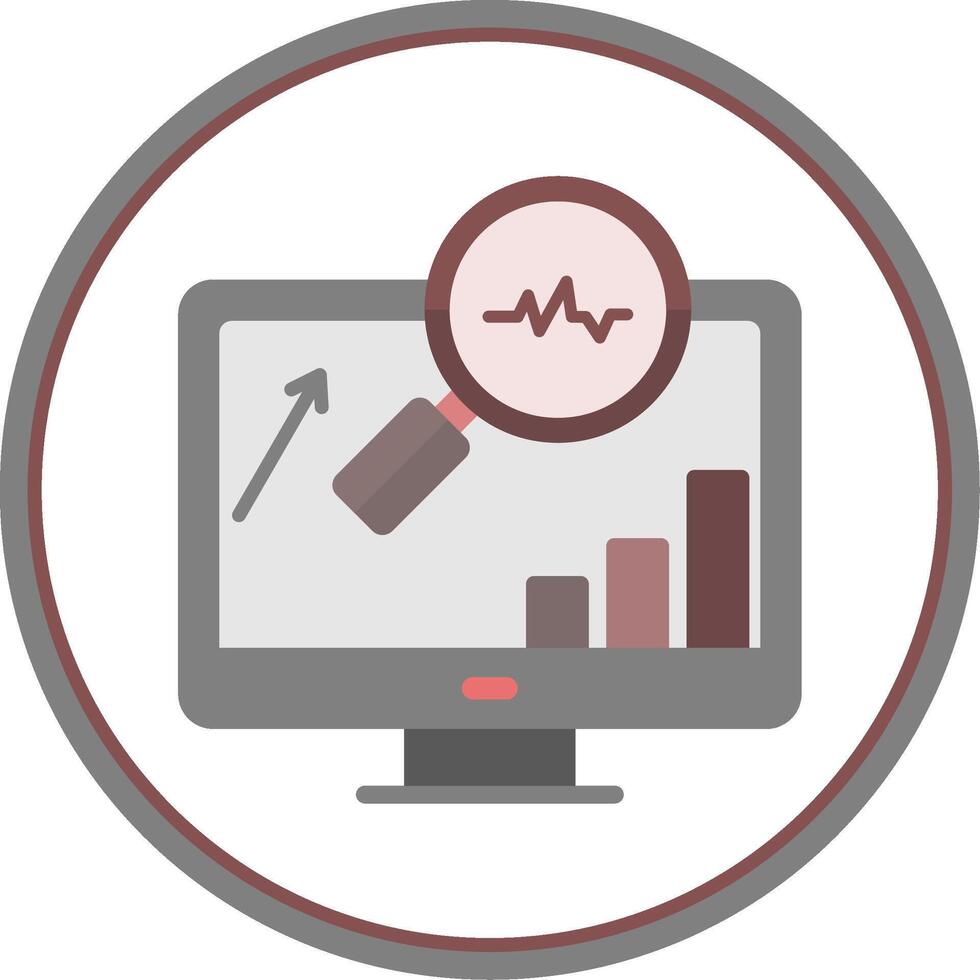 System Monitoring Flat Circle Icon vector