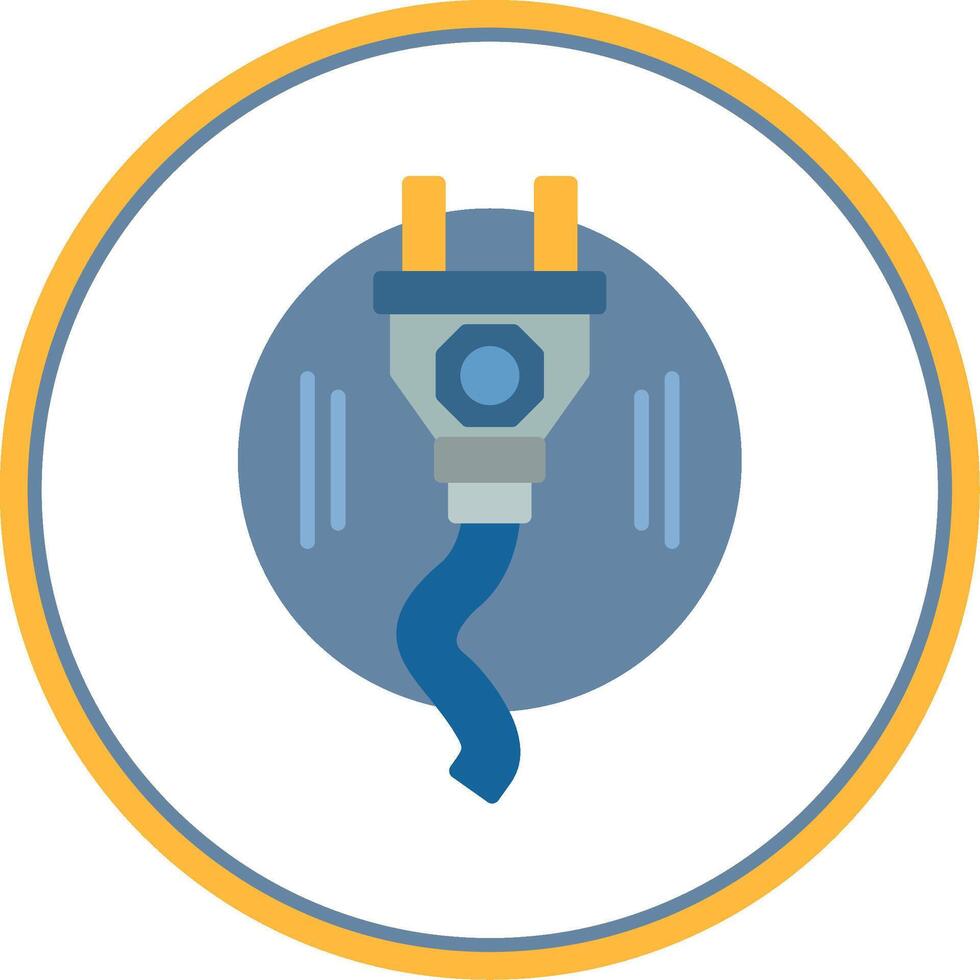 Plug-In Flat Circle Icon vector