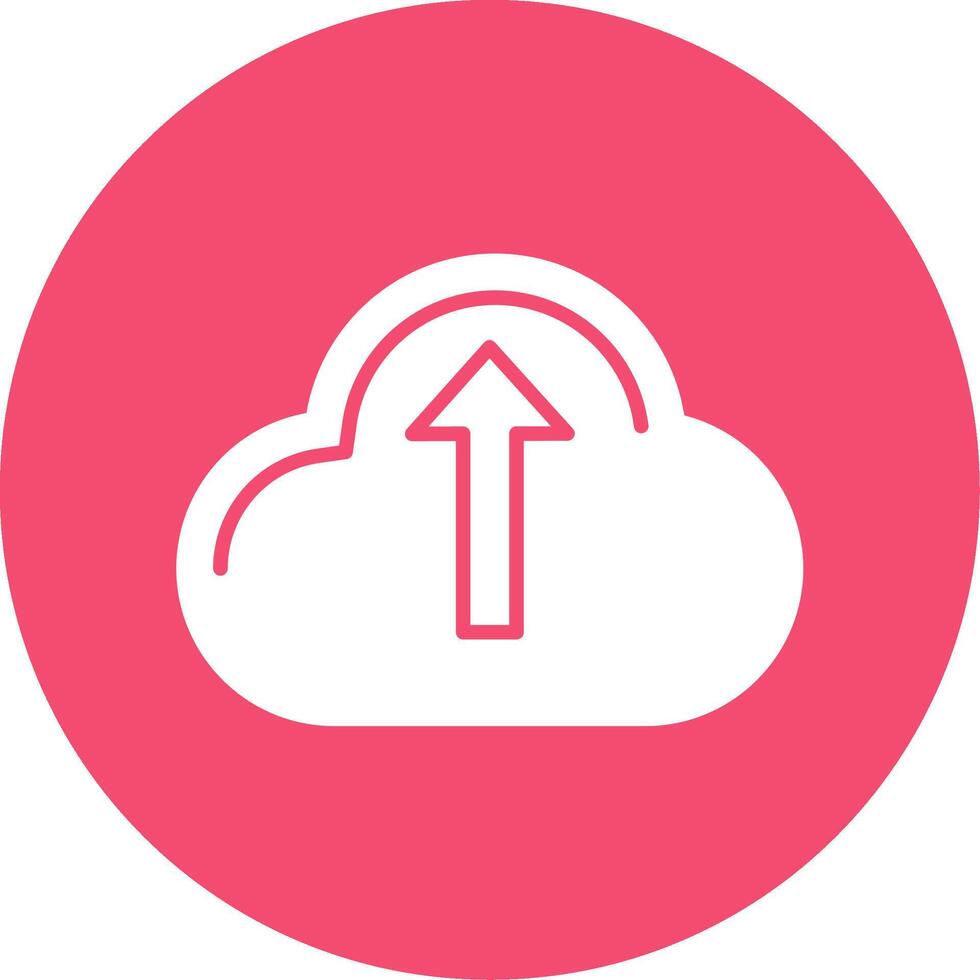 Cloud Uploading Multi Color Circle Icon vector