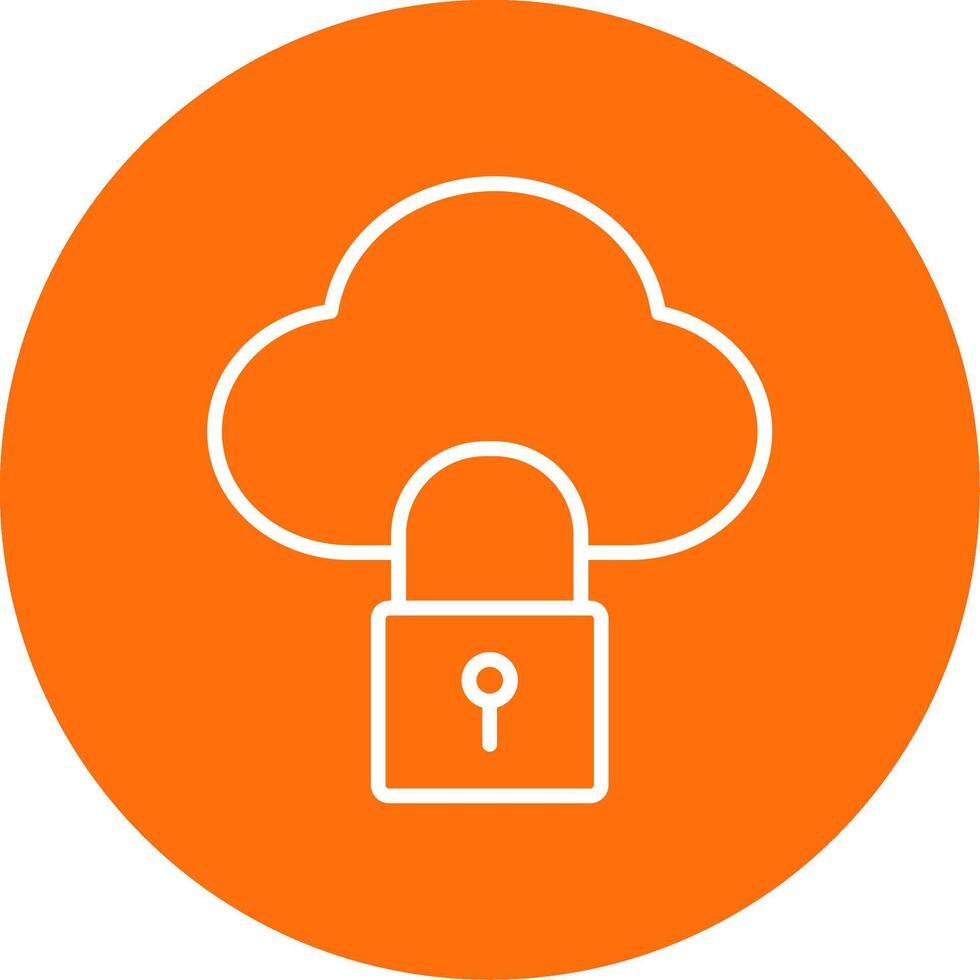 Cloud Lock Multi Color Circle Icon vector
