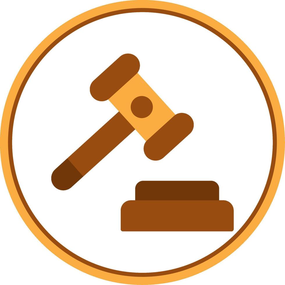 Auction Flat Circle Icon vector