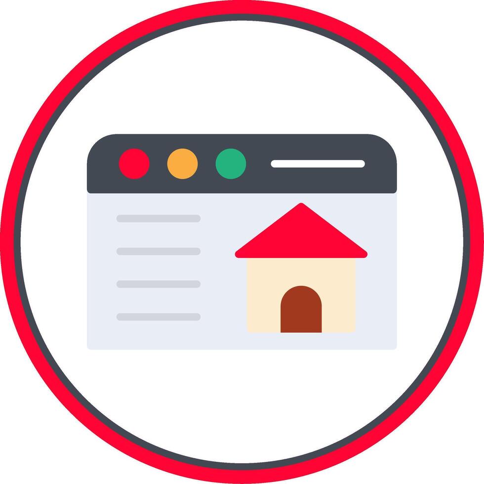 Real Estate Website Flat Circle Icon vector