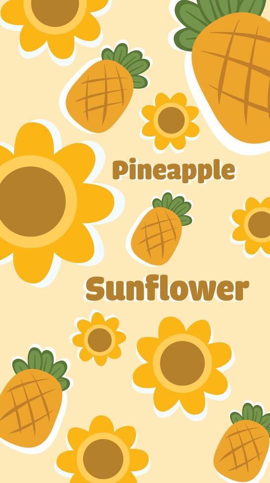 Hand drawn mobile phone wallpaper cute fruit pattern vector