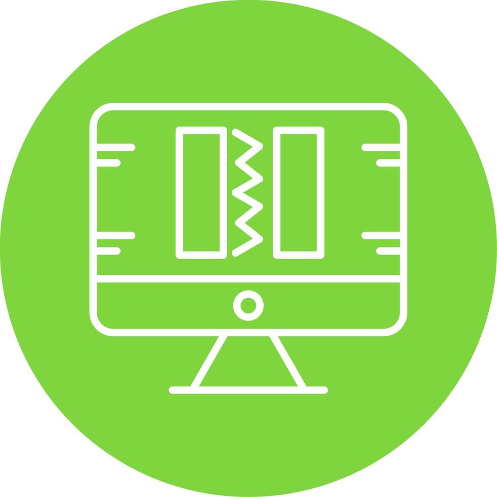 Broken Code Multi Color Circle Icon vector