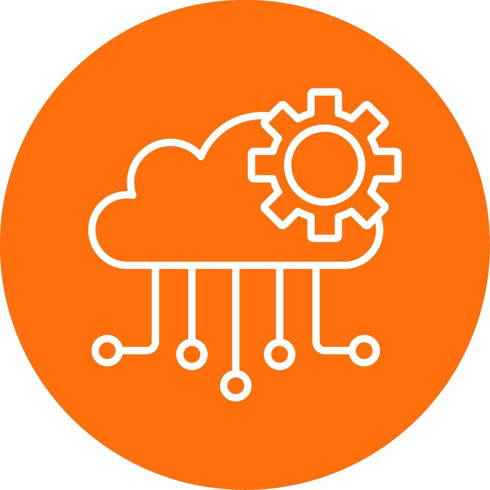 Cloud Computing Multi Color Circle Icon vector