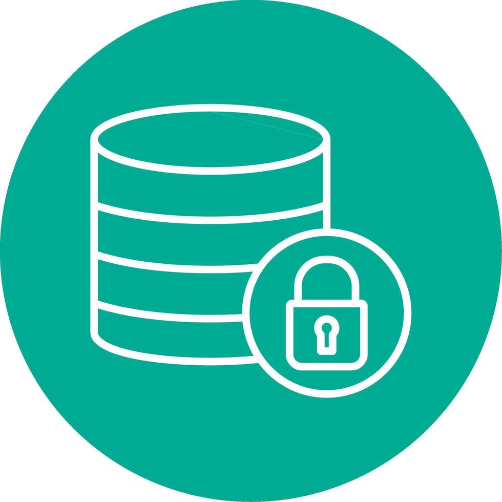 secure Database Multi Color Circle Icon vector