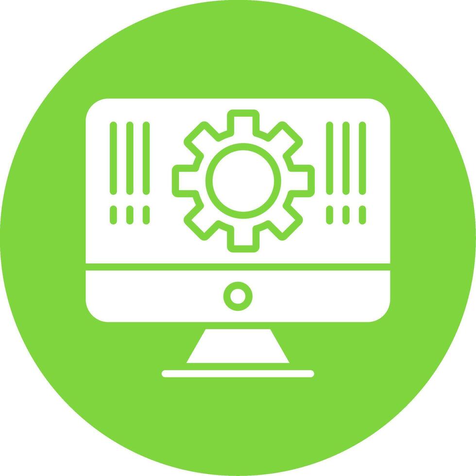 Monitor Multi Color Circle Icon vector