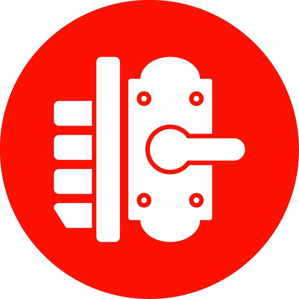 Door Lock Multi Color Circle Icon vector