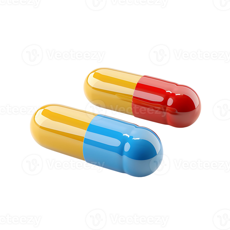 3d pills drug on isolated transparent background png