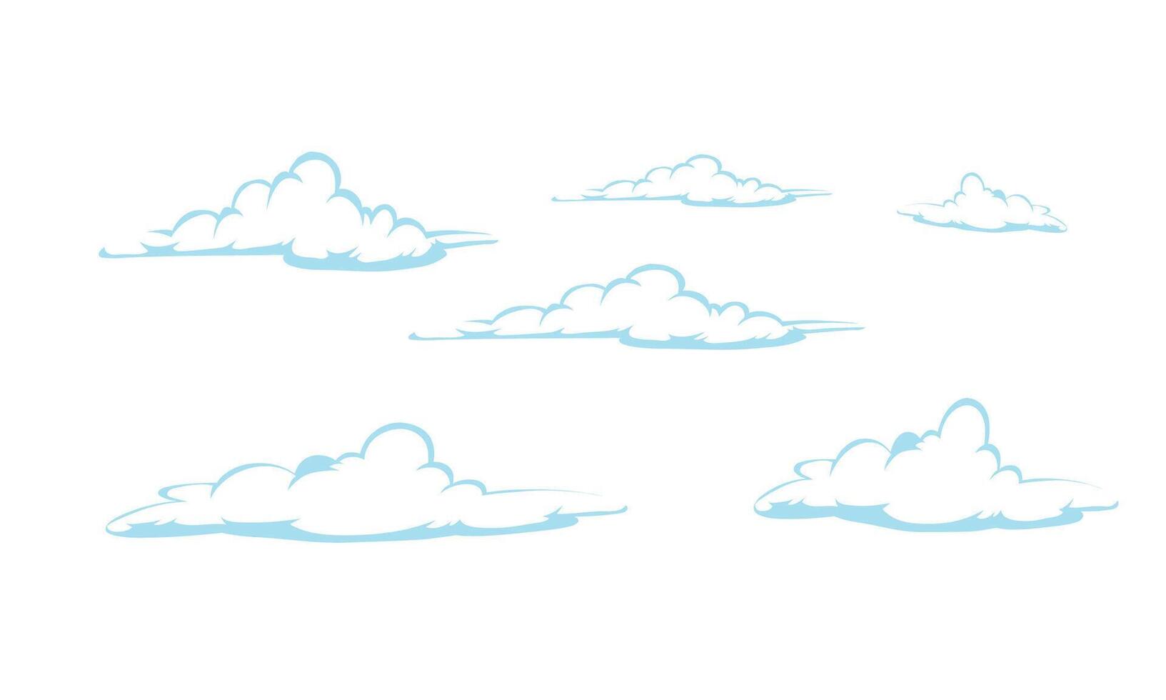 hand drawn clouds collection on white background vector