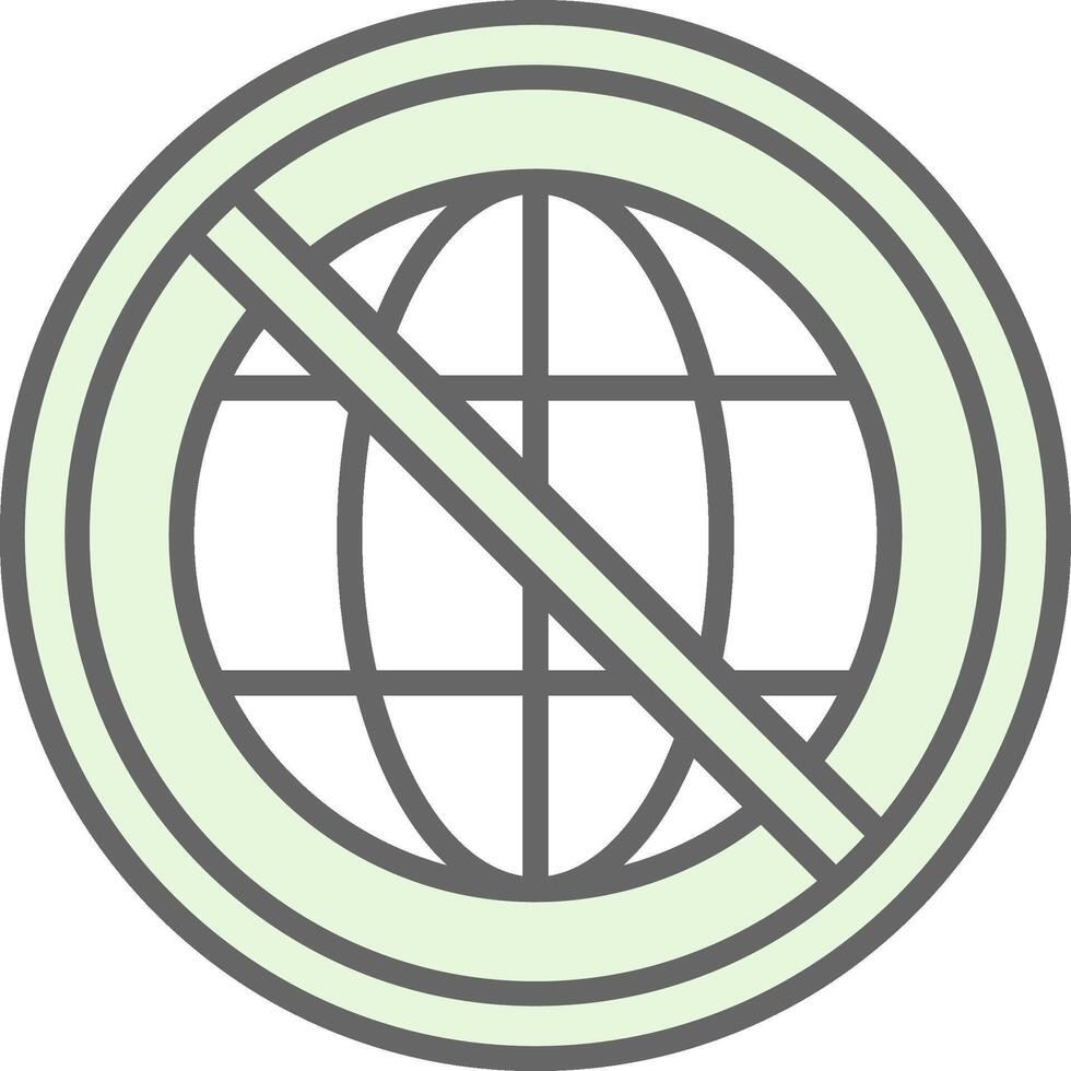 Prohibited Sign Fillay Icon Design vector