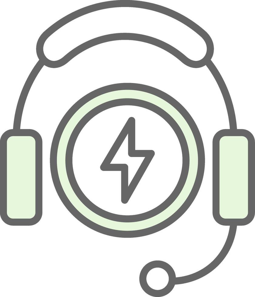 auriculares relleno icono diseño vector