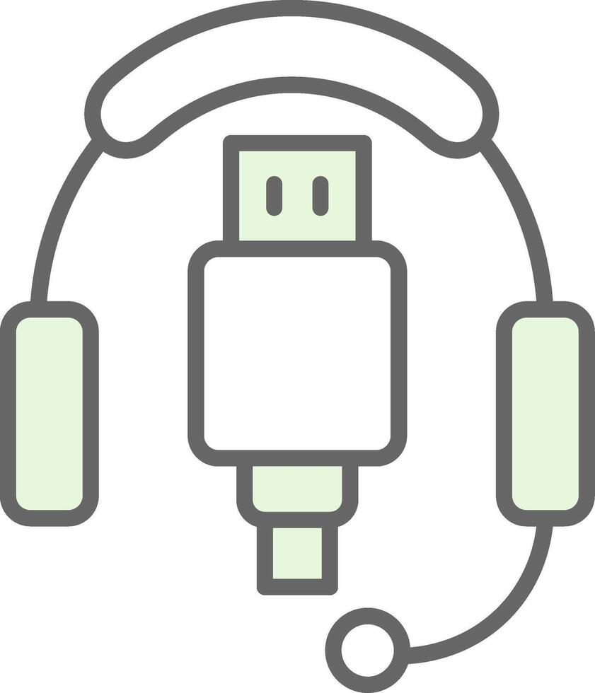 Headphones Fillay Icon Design vector