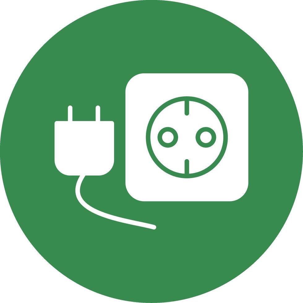 Plug And Socket Multi Color Circle Icon vector