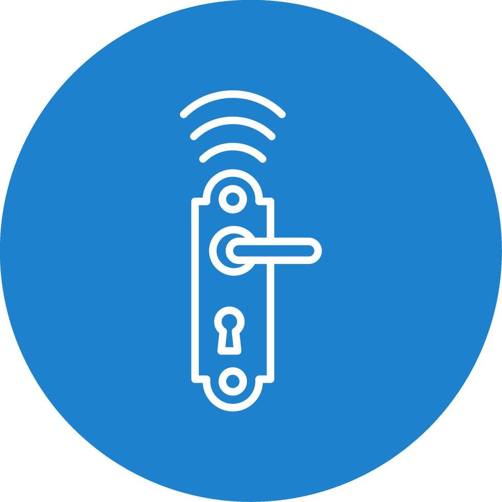 Door Lock Multi Color Circle Icon vector