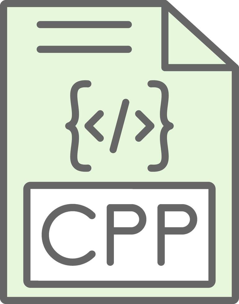 Cpp Fillay Icon Design vector