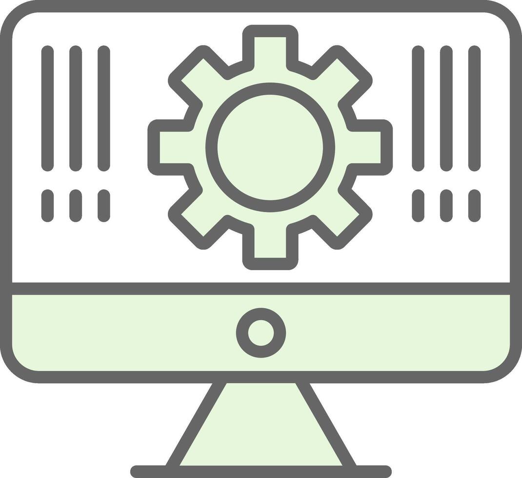 Monitor Fillay Icon Design vector