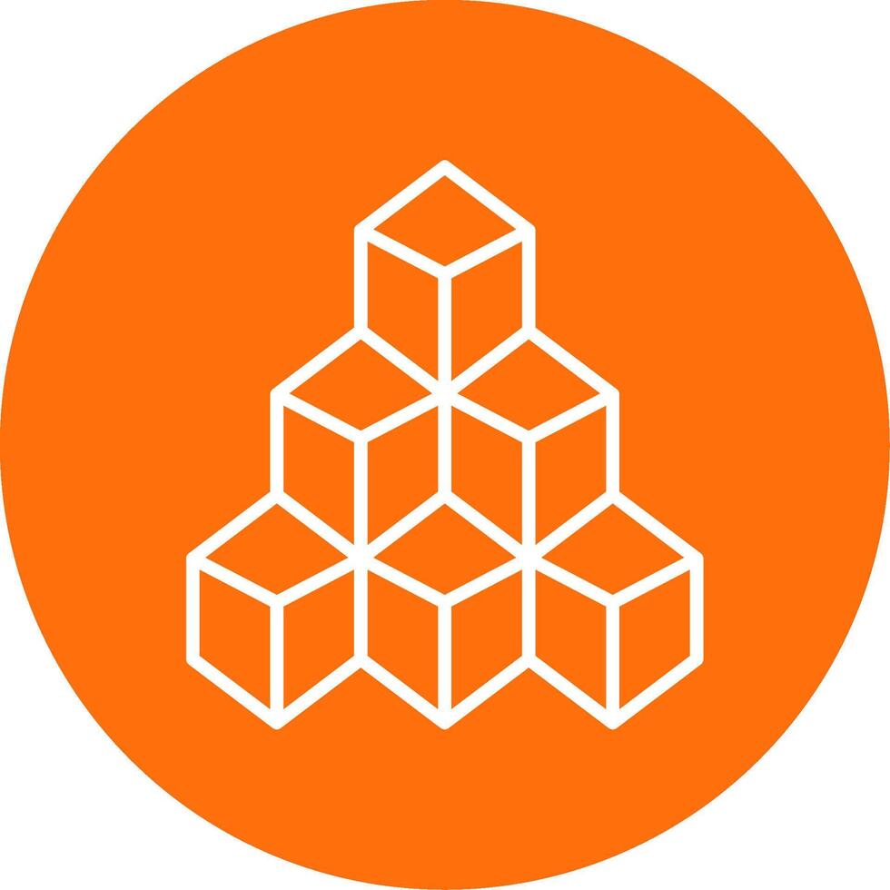 Blocks Multi Color Circle Icon vector