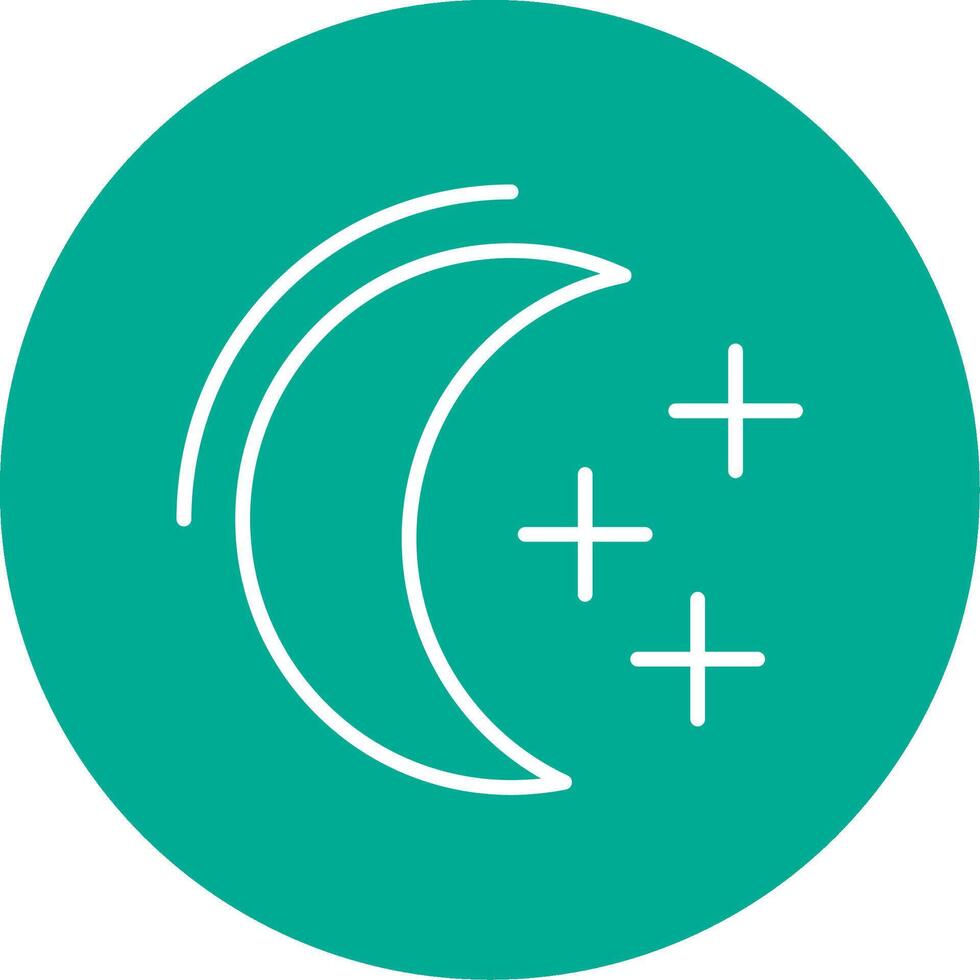 Moon Multi Color Circle Icon vector