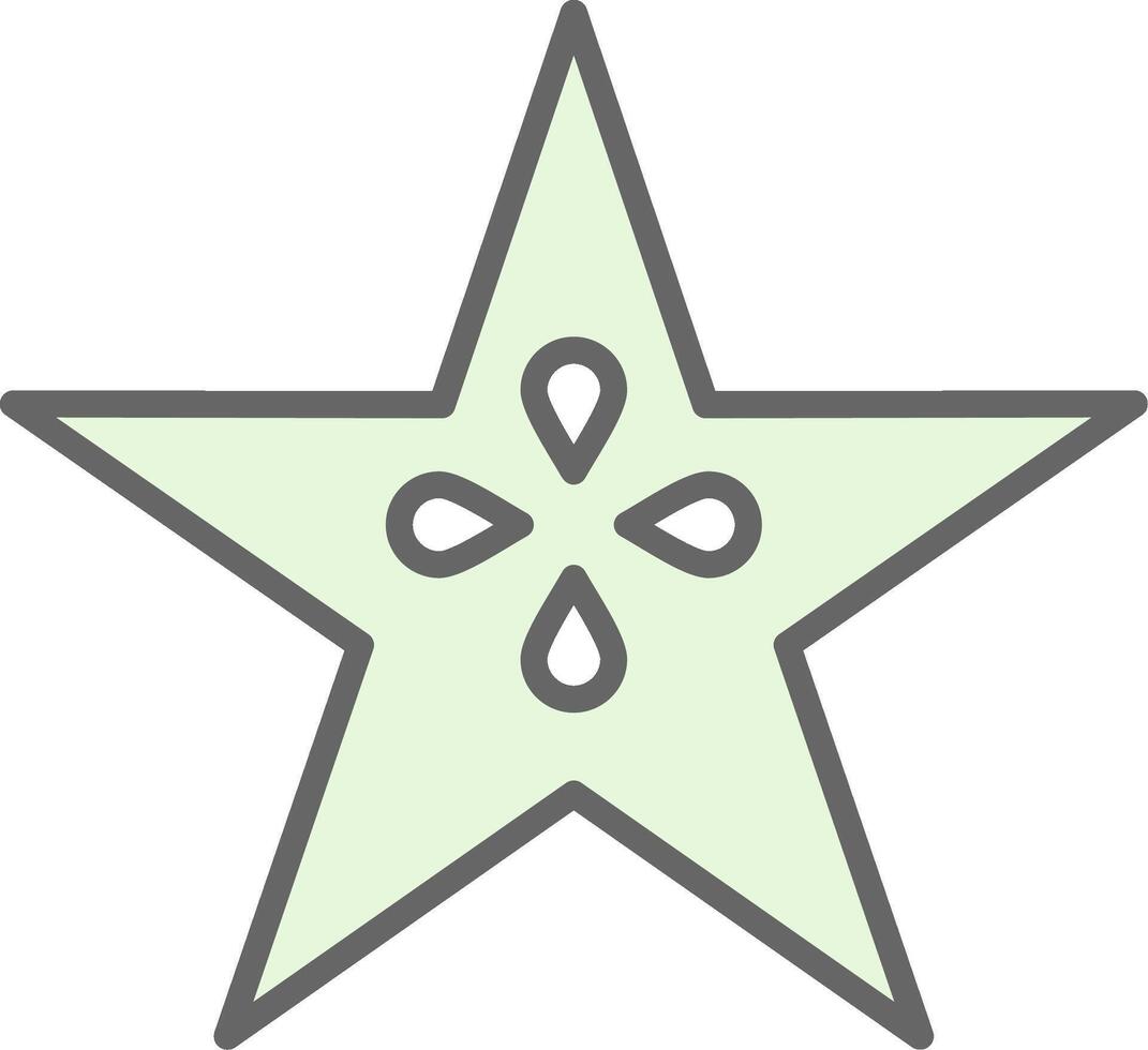 Star Fruit Fillay Icon Design vector