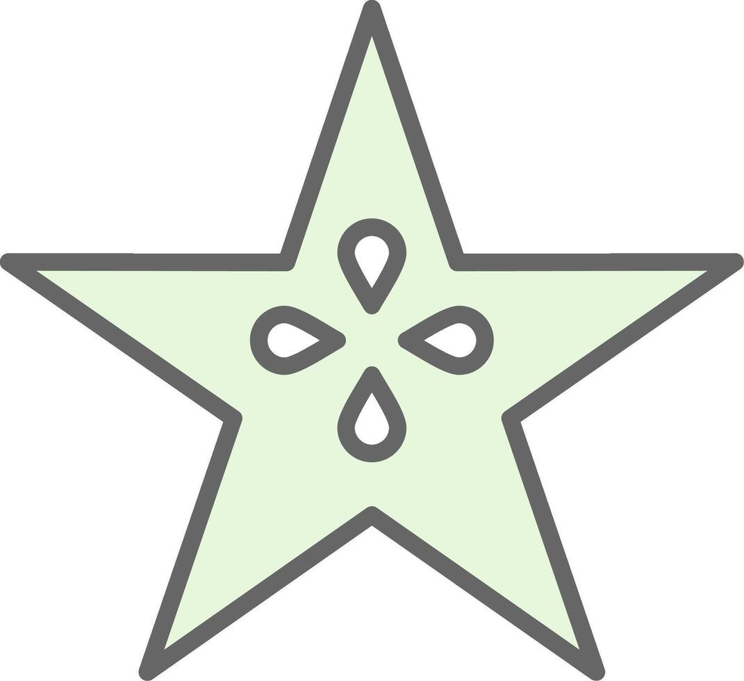 Star Fruit Fillay Icon Design vector