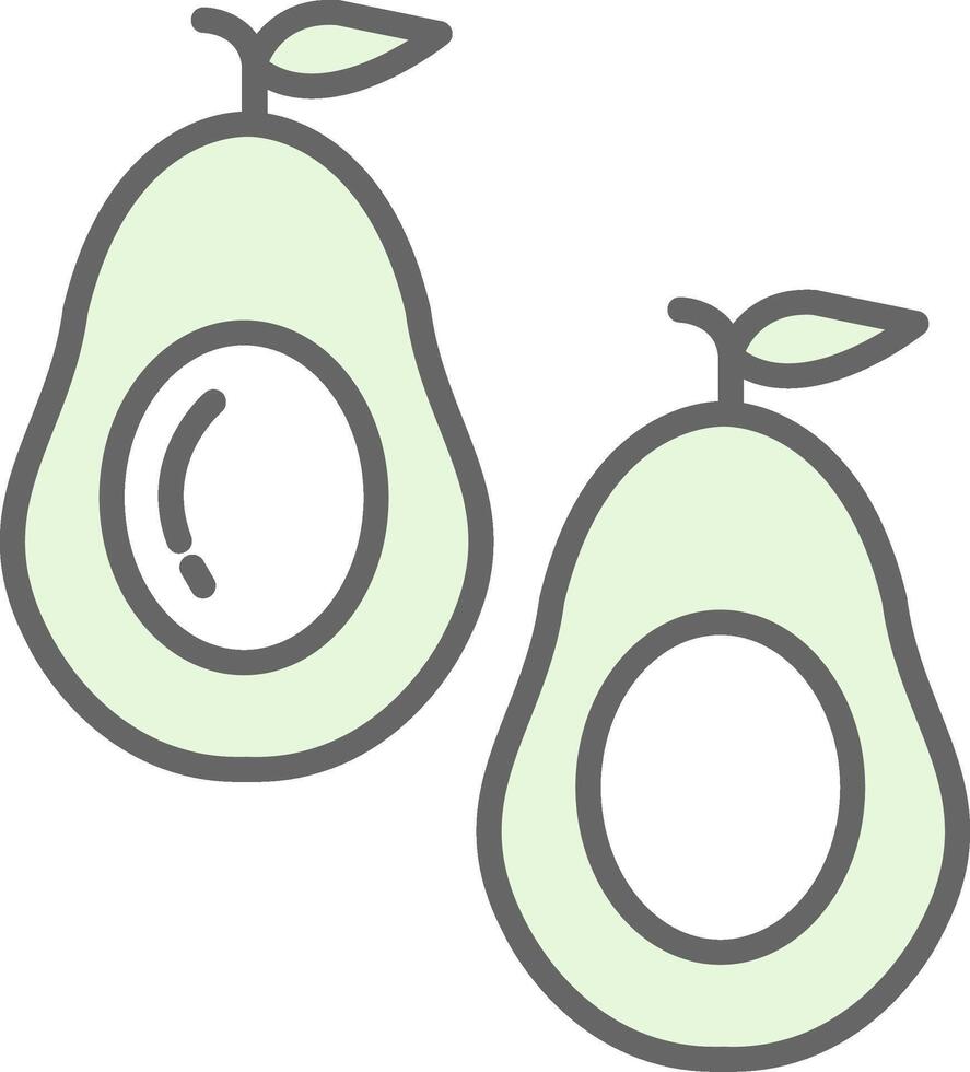 Avocado Fillay Icon Design vector