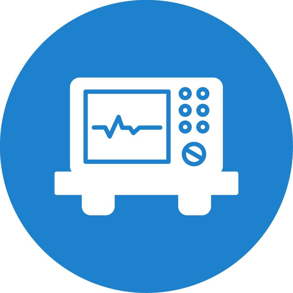 ECG Device Multi Color Circle Icon vector