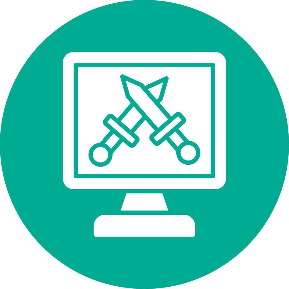 Monitor Screen Multi Color Circle Icon vector