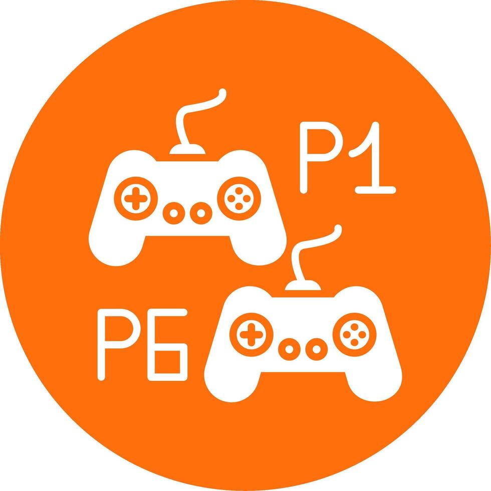Player Versus Player Multi Color Circle Icon vector