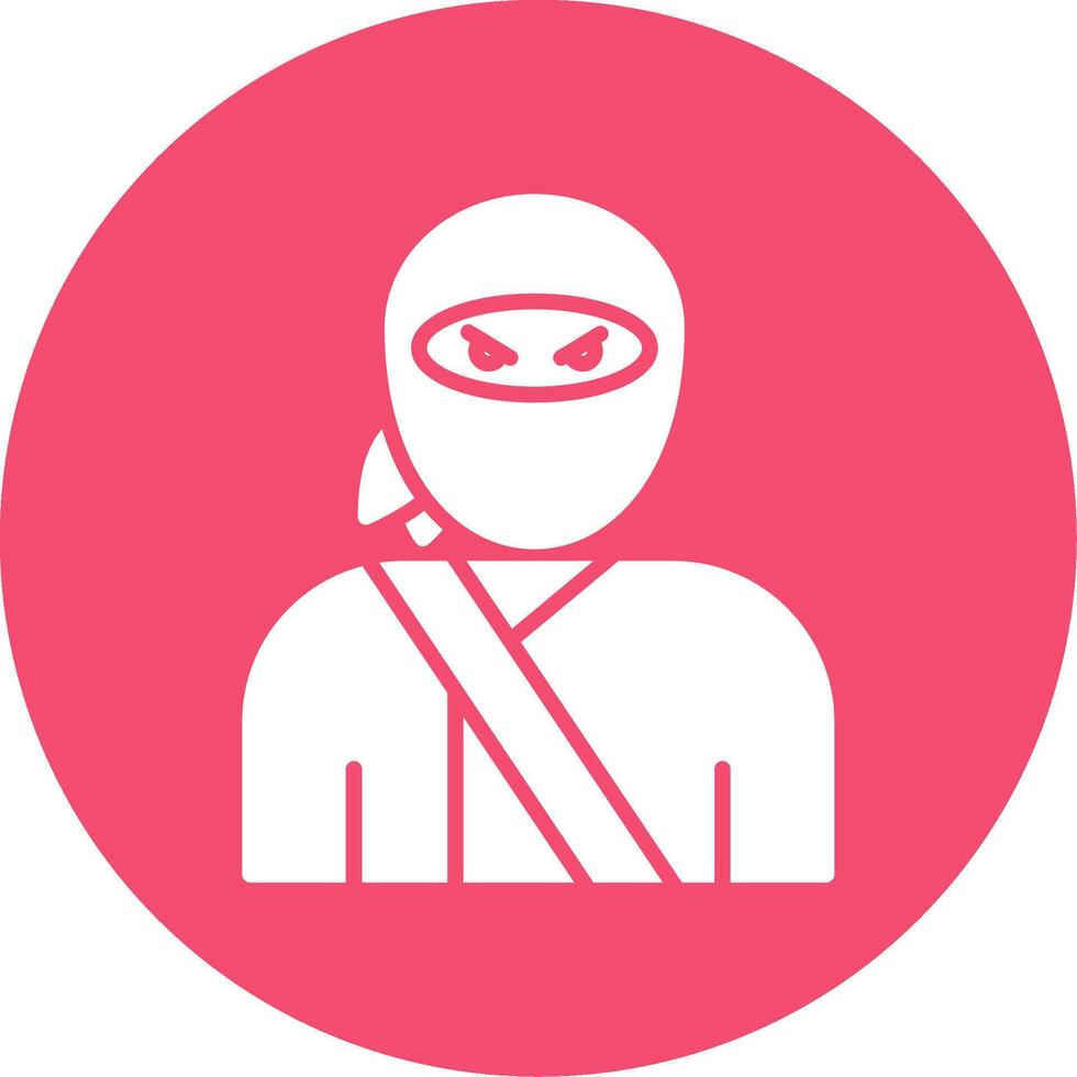Ninja Multi Color Circle Icon vector