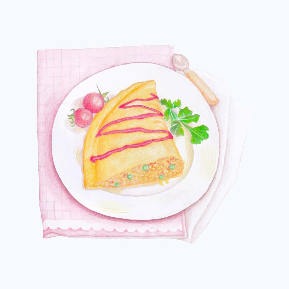 Cute Watercolor Breakfast Clipart - Download Menu Design Elements vector