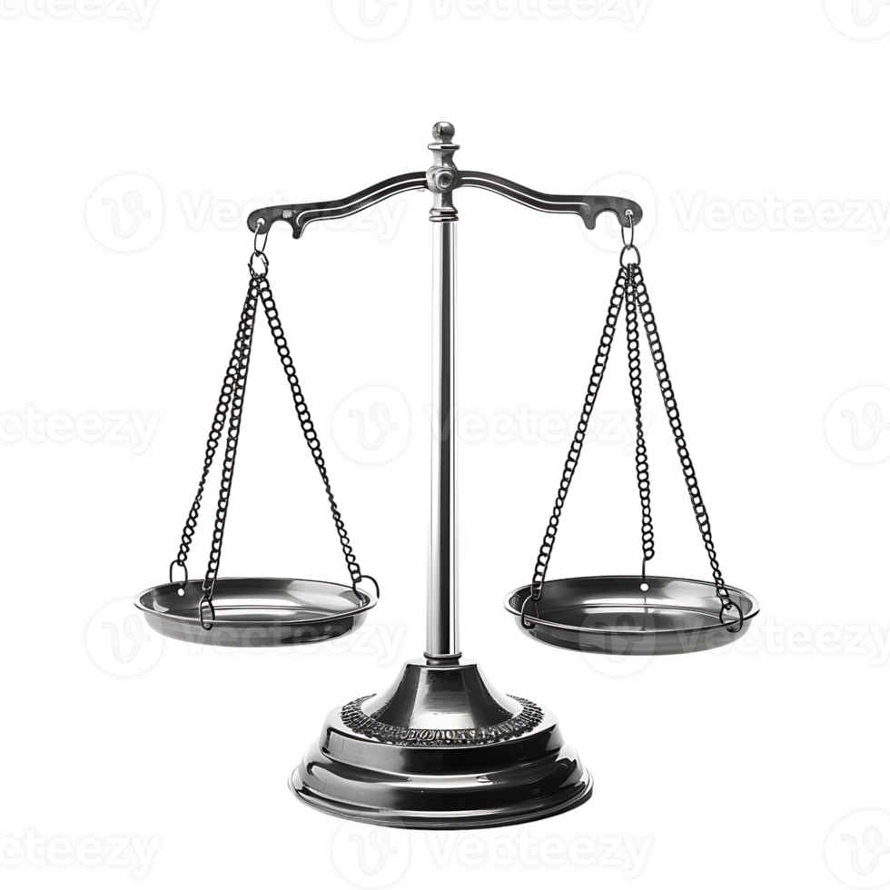 Balance scale on isolated transparent background png