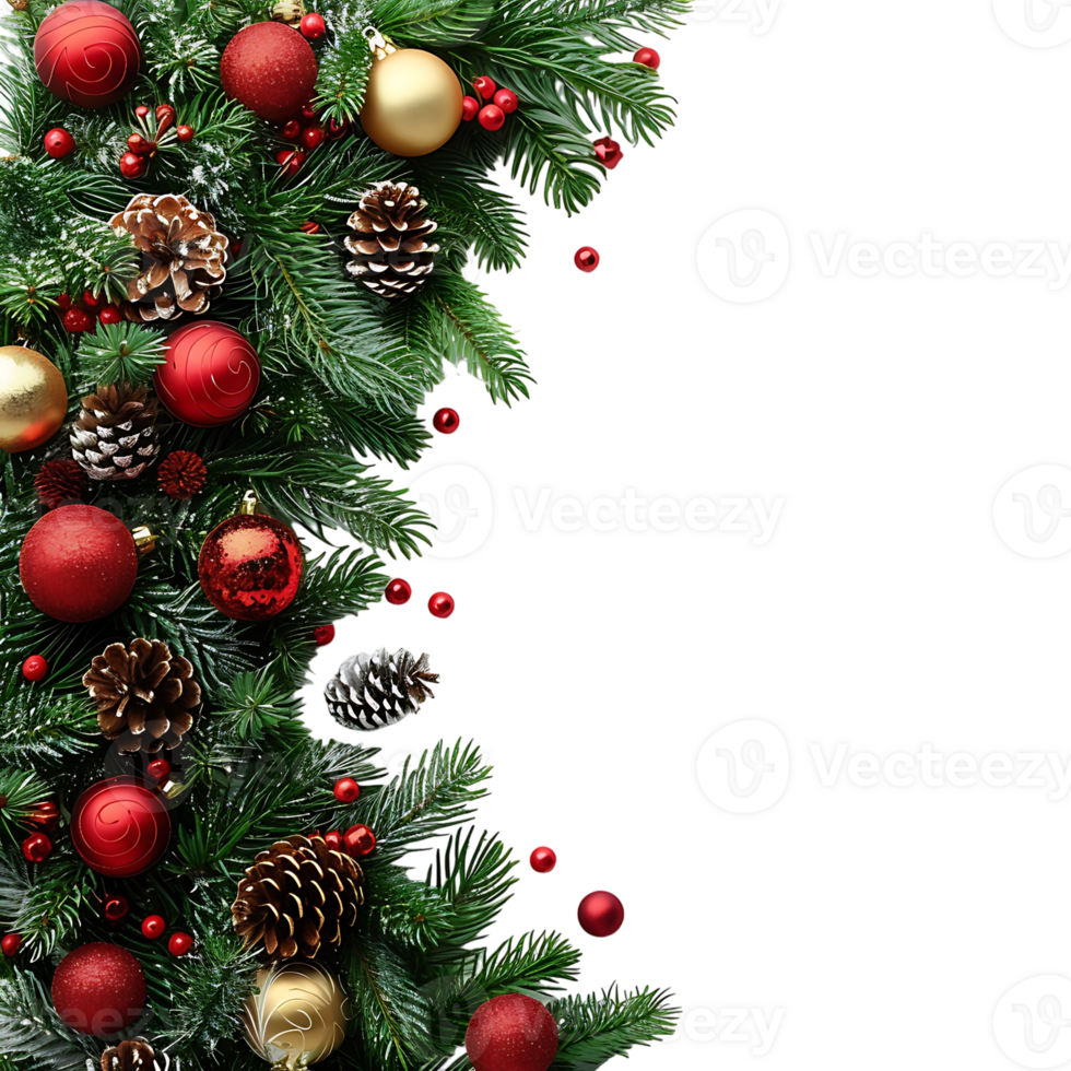 Christmas tree ornamentals on isolated background png