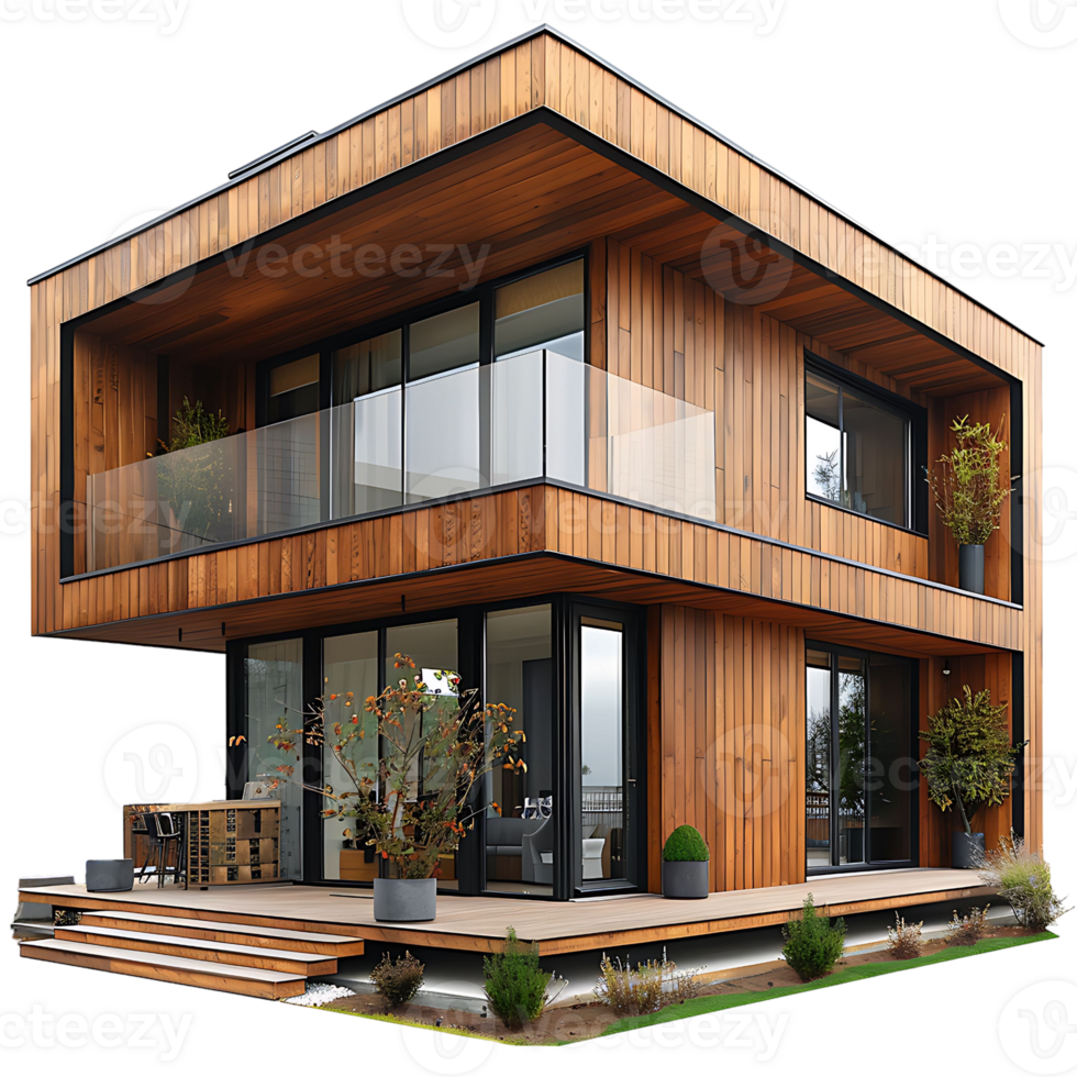 Modern bungalow on isolated background png