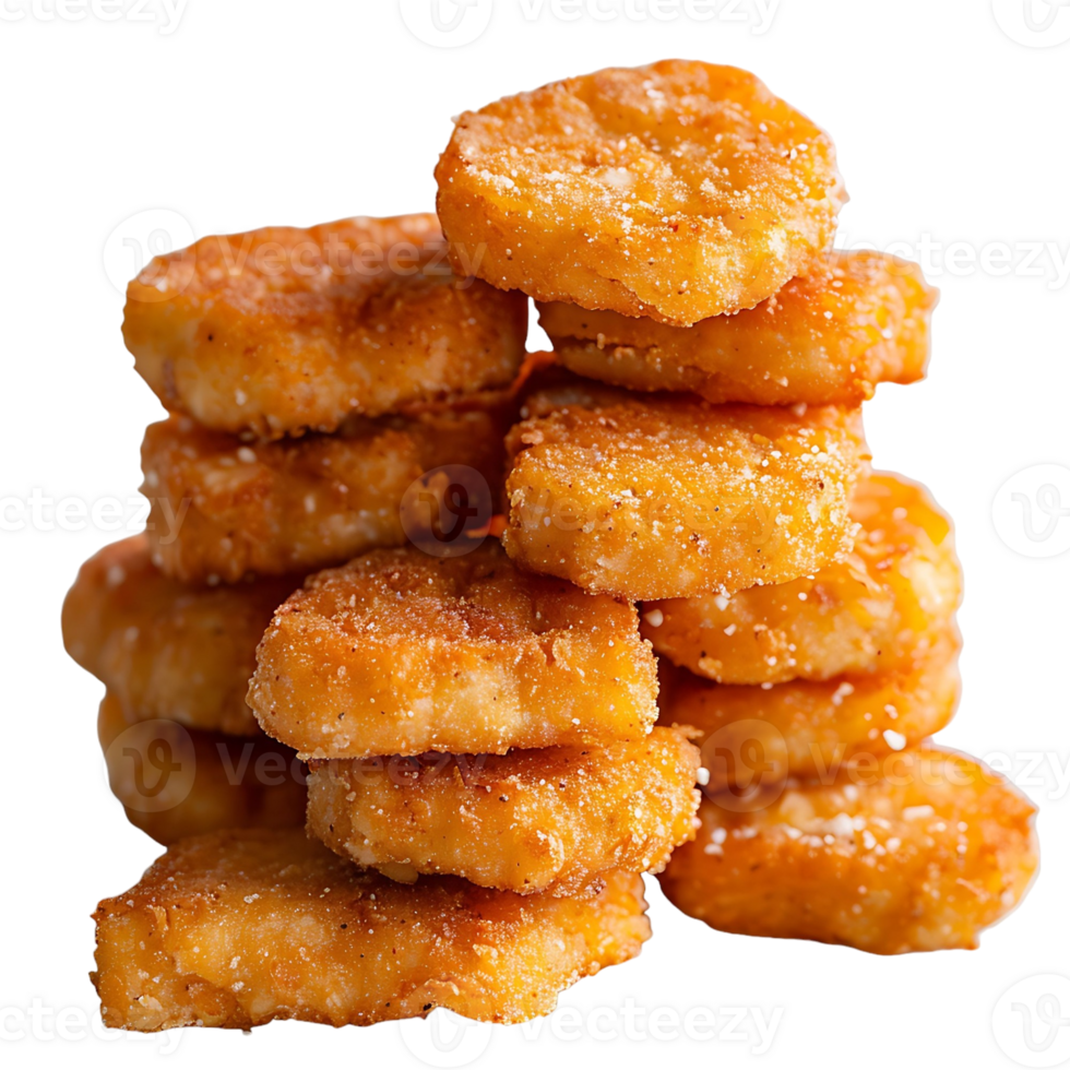 Chickens nuggets on isolated background png