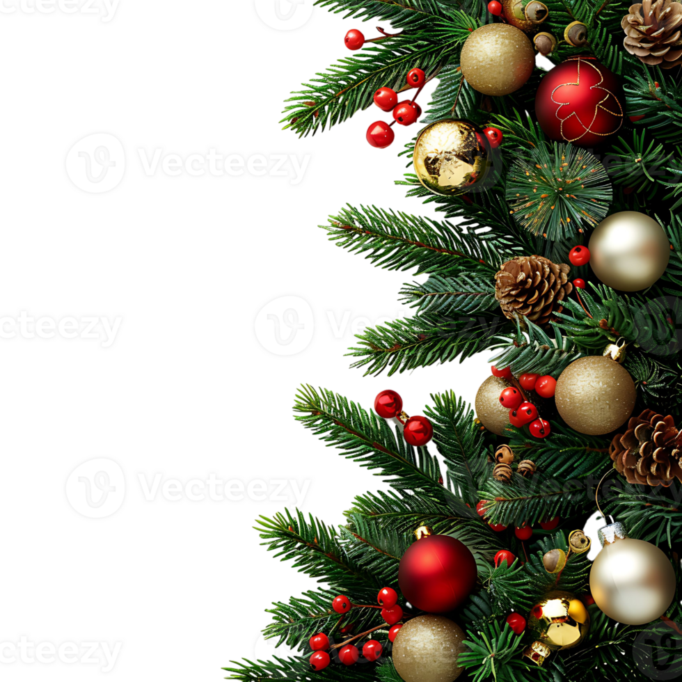 Christmas tree ornamentals on isolated background png