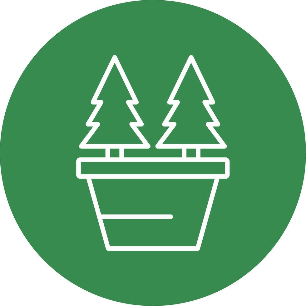 Christmas Trees Multi Color Circle Icon vector