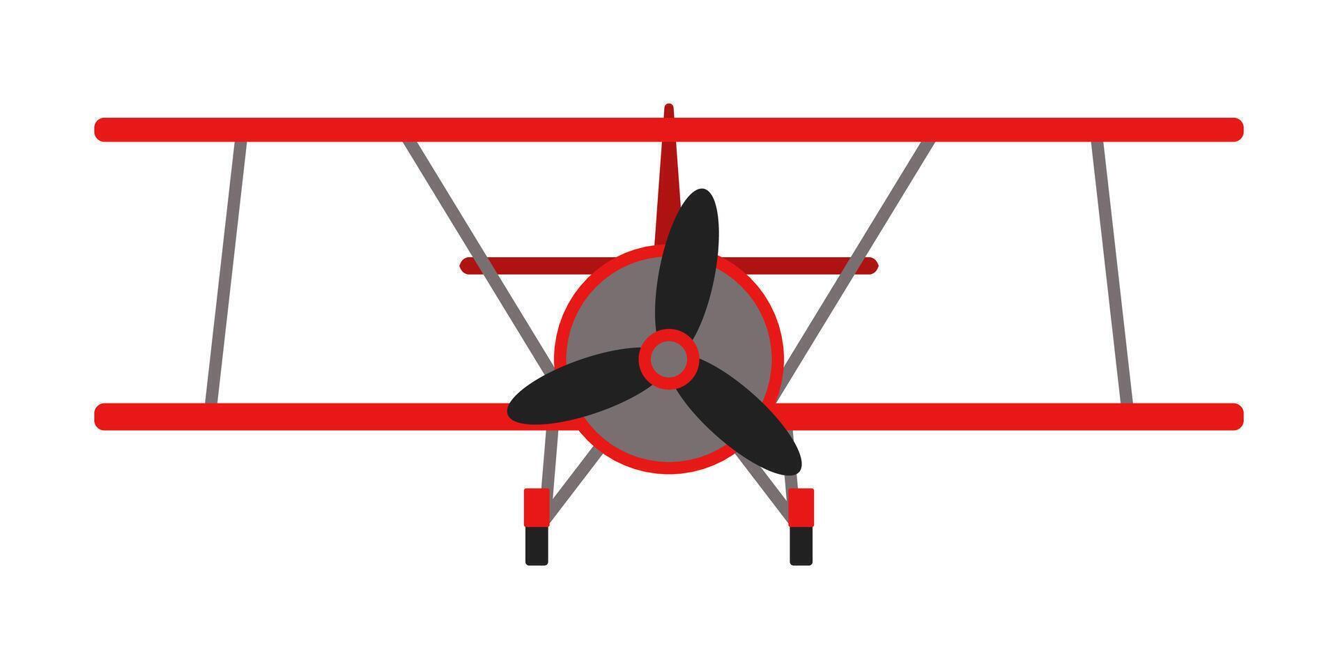 Plane flat icon design. Biplane illustration. vector