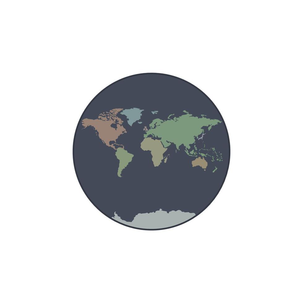 World the globe flat design illustration. planet earth icon. vector